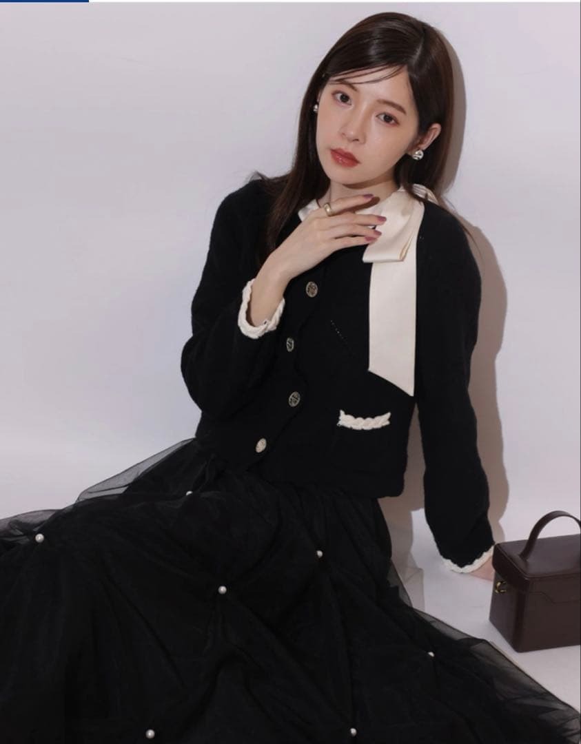ジャケット・アウター Rirandture MARIEBELLE Ribbon Knit Jacket