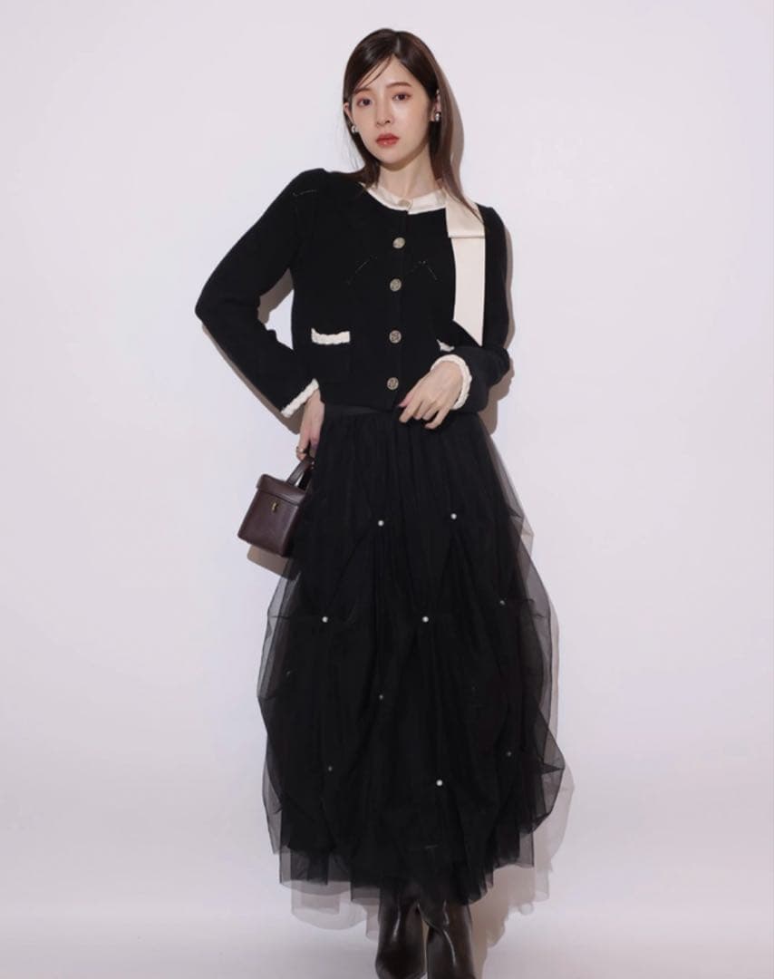 ジャケット・アウター Rirandture MARIEBELLE Ribbon Knit Jacket