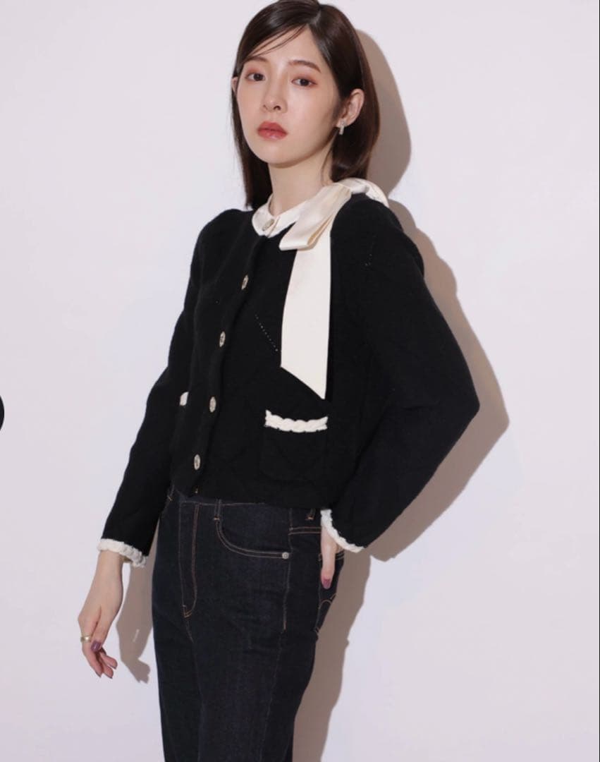 ジャケット・アウター Rirandture MARIEBELLE Ribbon Knit Jacket