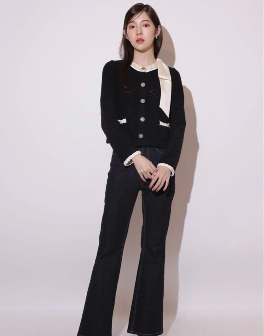 ジャケット・アウター Rirandture MARIEBELLE Ribbon Knit Jacket