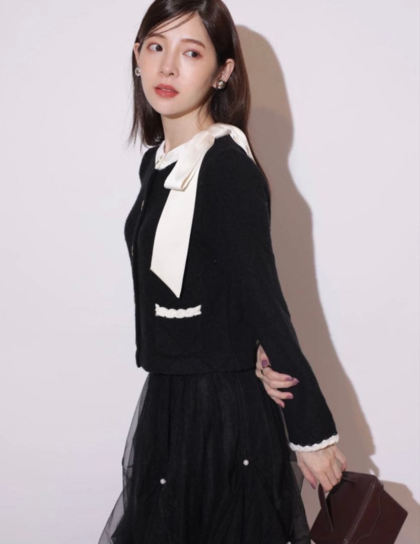 ジャケット・アウター Rirandture MARIEBELLE Ribbon Knit Jacket