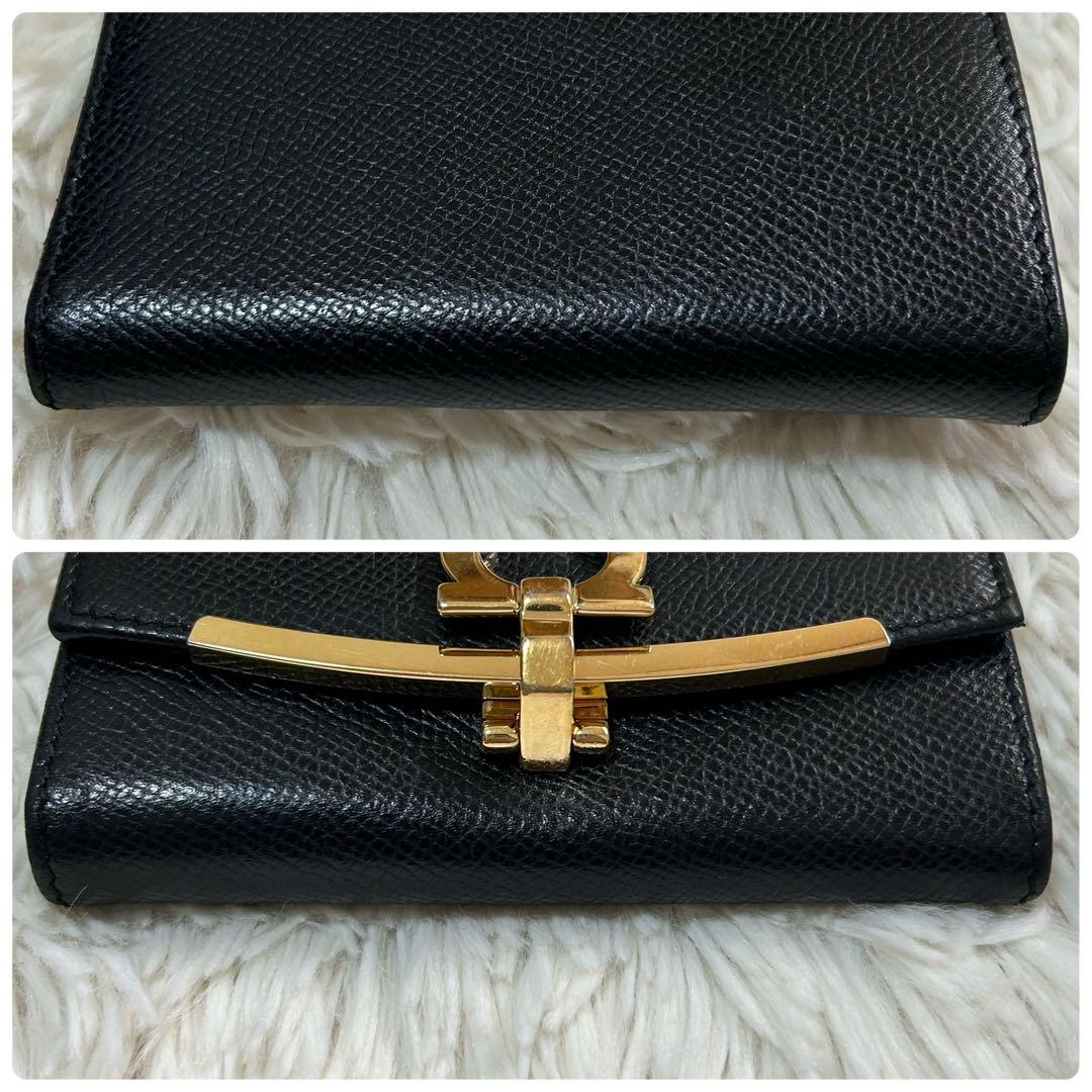 美品✨フェラガモ　現行　キーケース　リング　RFIDタグ　ガンチーニ　黒　付属品