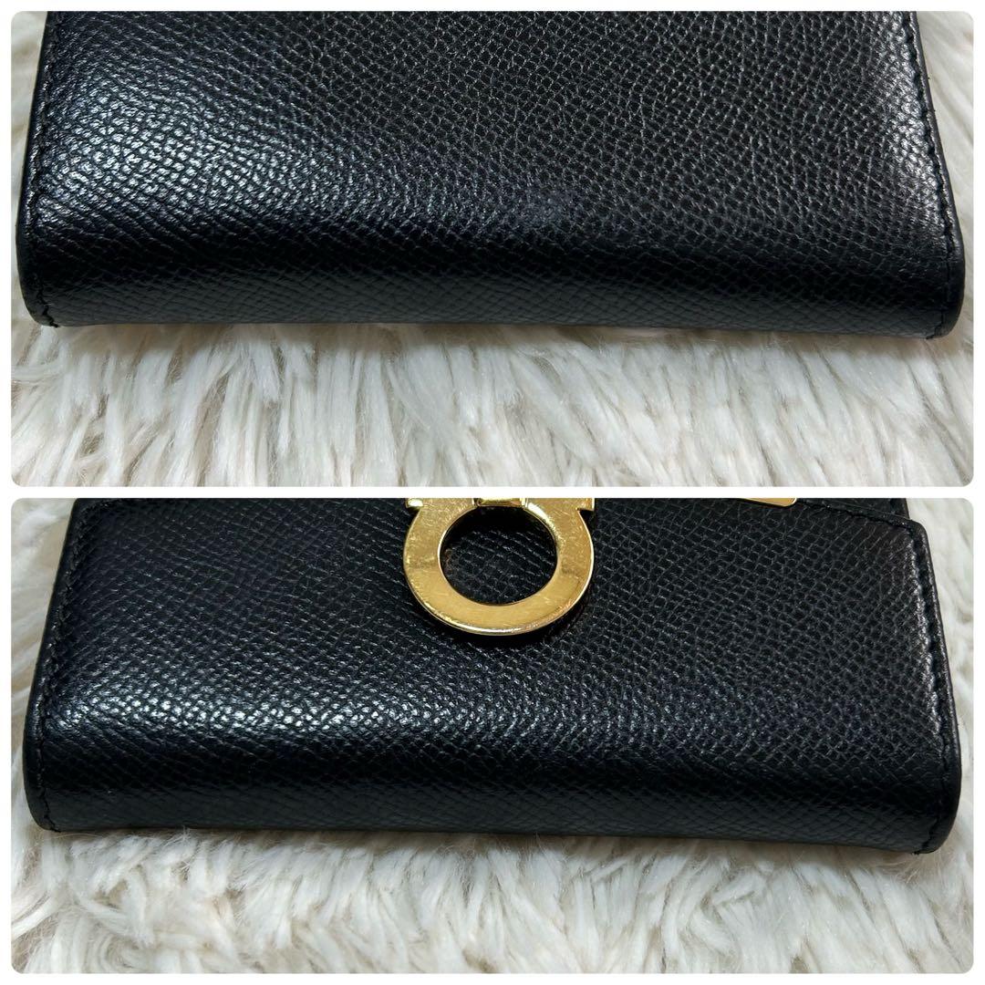 美品✨フェラガモ　現行　キーケース　リング　RFIDタグ　ガンチーニ　黒　付属品