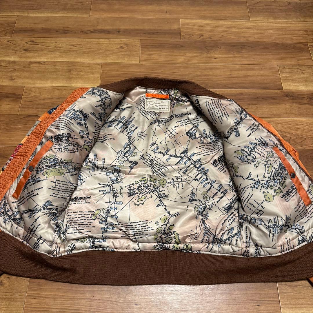 AVIREX ワッペンカスタム MA-1 M オレンジ