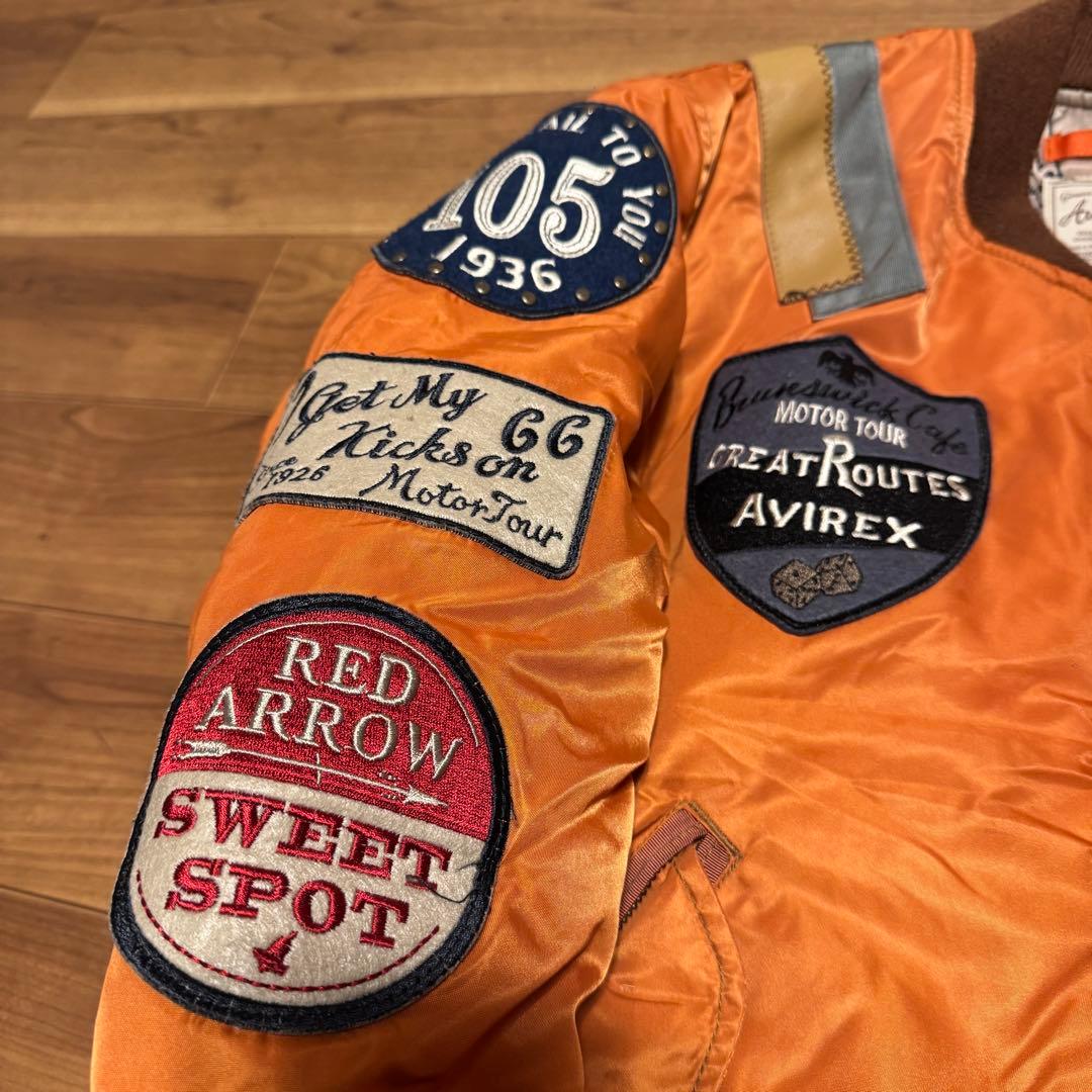 AVIREX ワッペンカスタム MA-1 M オレンジ
