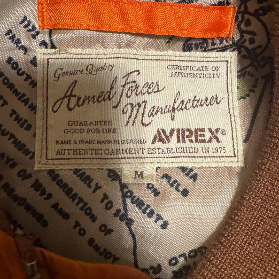 AVIREX ワッペンカスタム MA-1 M オレンジ