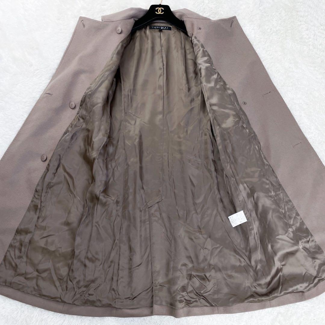 極美品✨ INDIVI V.A.I カシミヤビーバーステンカラーコート キャメル