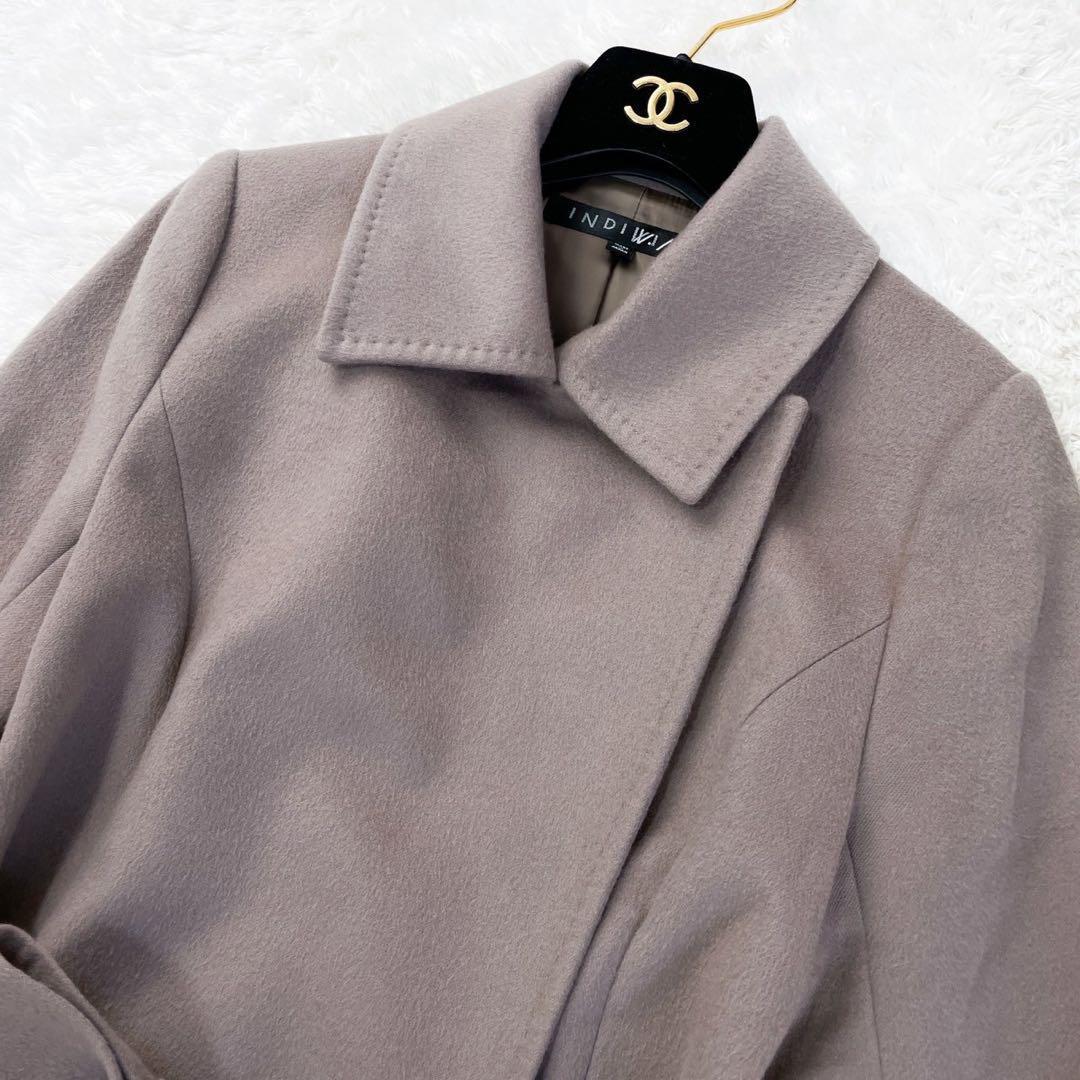 極美品✨ INDIVI V.A.I カシミヤビーバーステンカラーコート キャメル