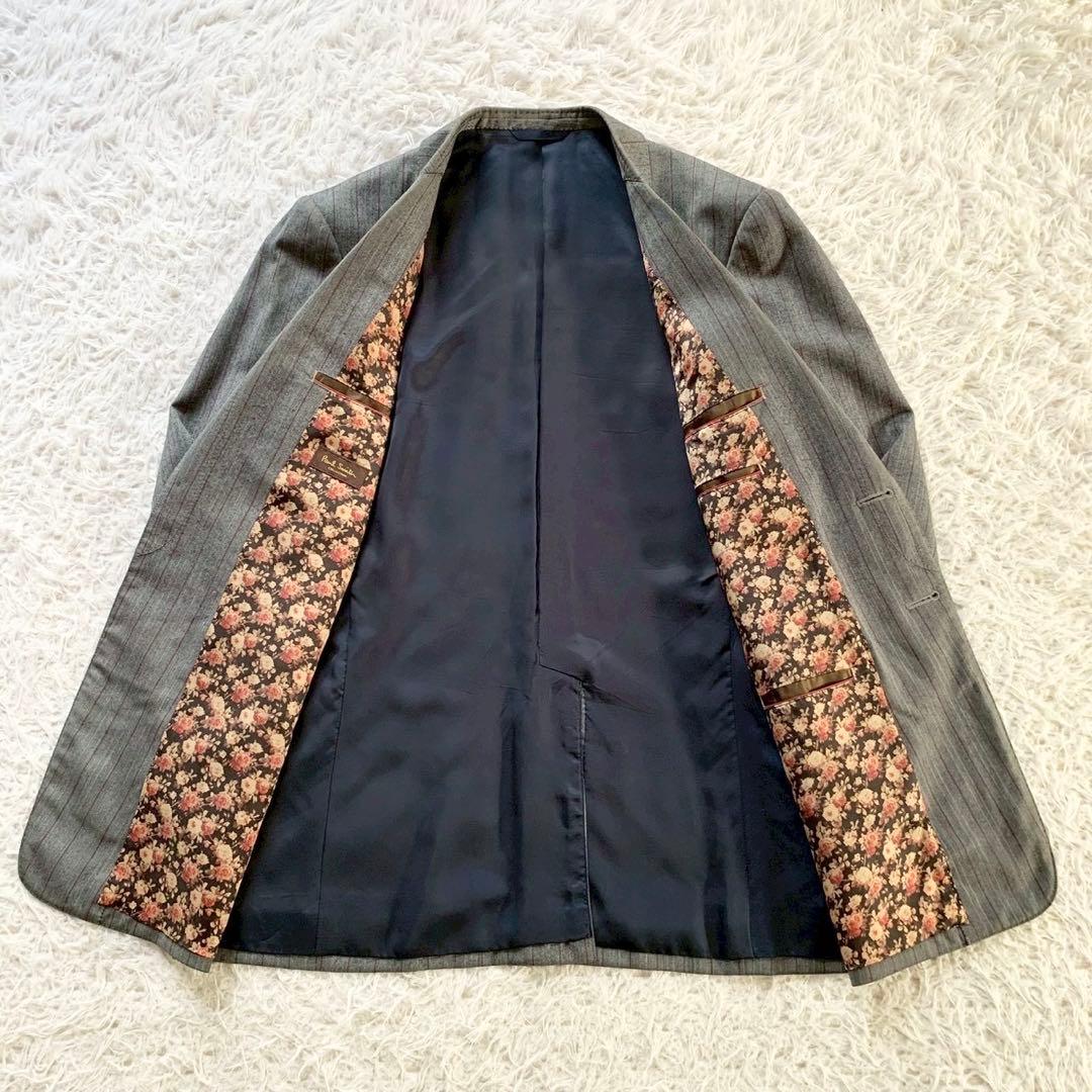Paul Smith　ポールスミス　花柄裏地　スーツ　セットアップ　ストライプ