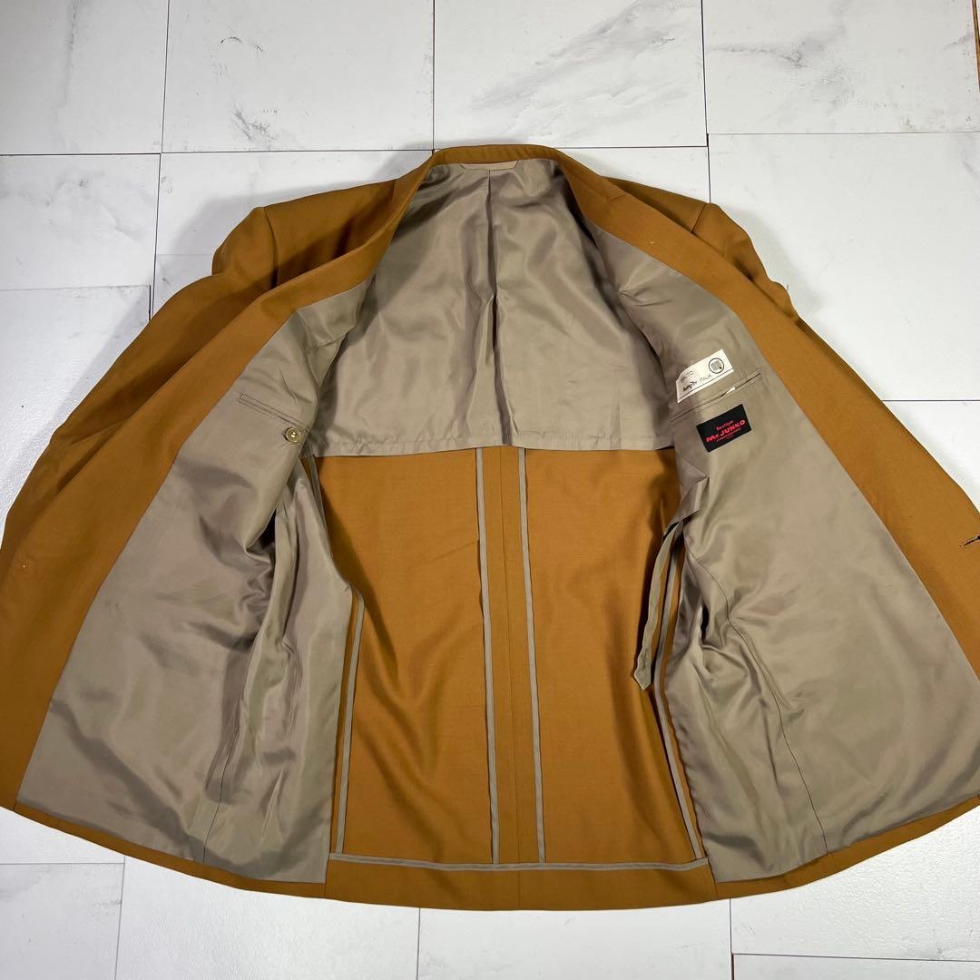 90s Mr.JUNKO ダブル セットアップ スーツ ウール ブラウン L