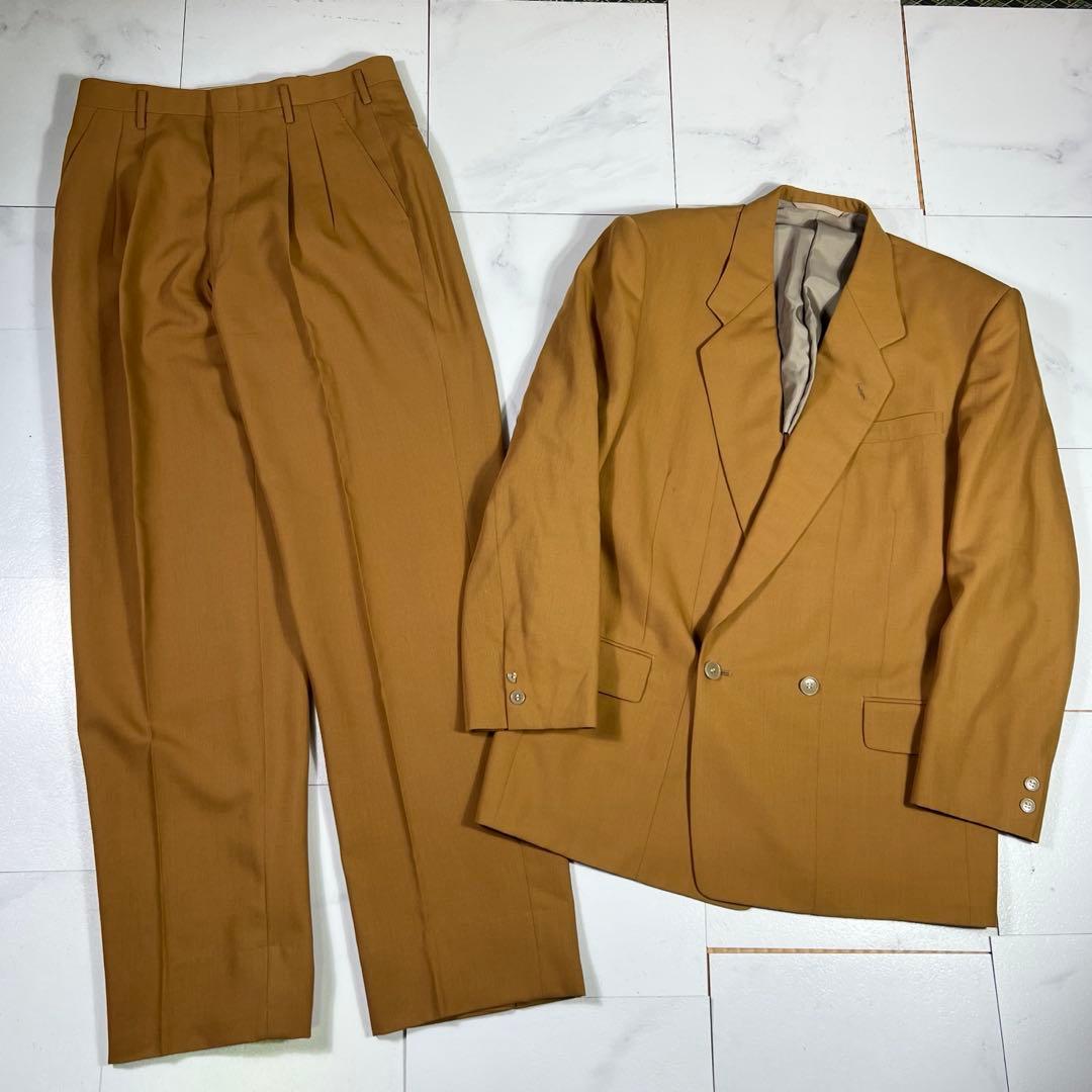90s Mr.JUNKO ダブル セットアップ スーツ ウール ブラウン L