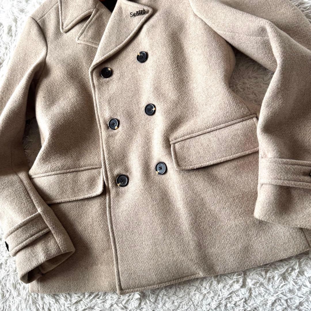 極美品　スコッチ&ソーダ　ダブル　ピーコート　中綿　キルティング　L ベージュ
