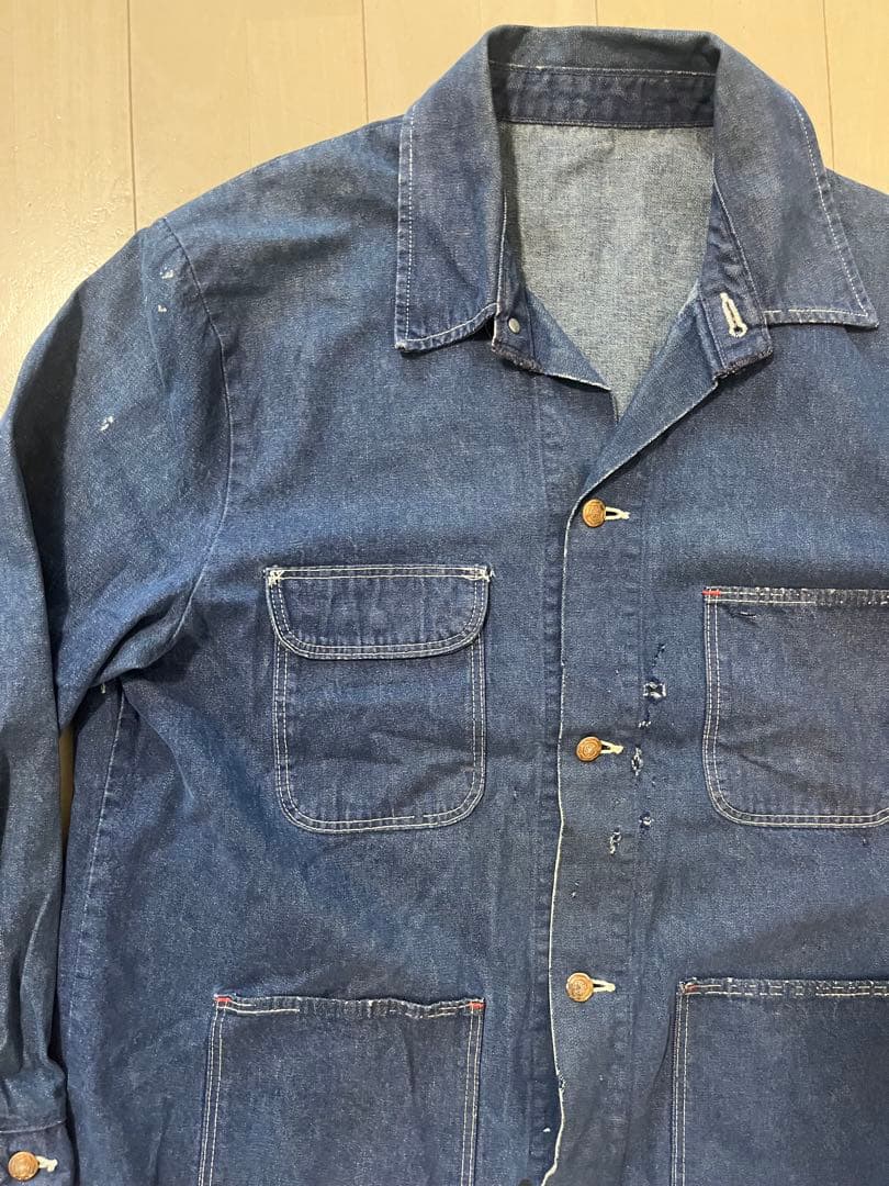 60s 70s デニム　カバーオール　ラングラー　濃紺