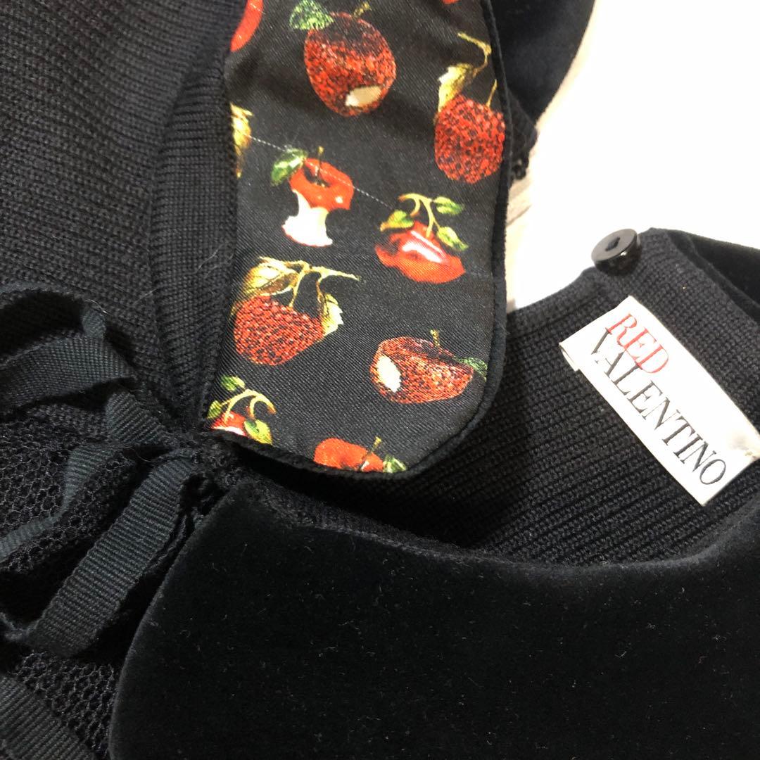 REDVALENTINO ブラックニットワンピース