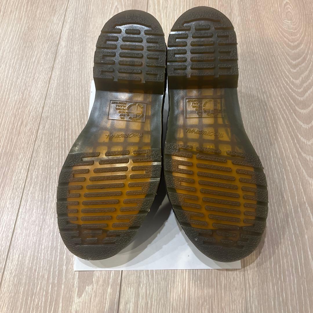 ブラックレザーシューズ イエローステッチ箱無し