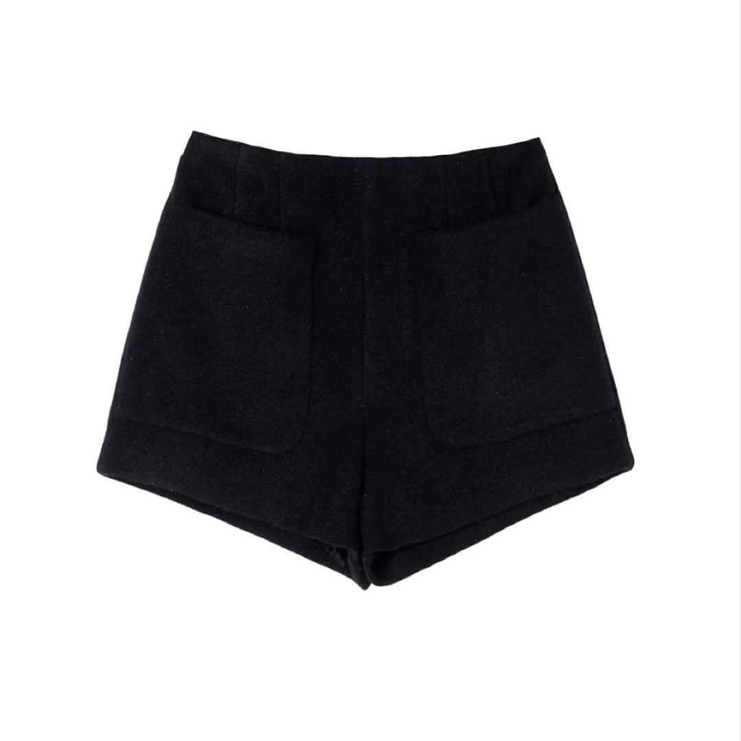 herlipto Twinkle Wool Boucle Shorts ブラック