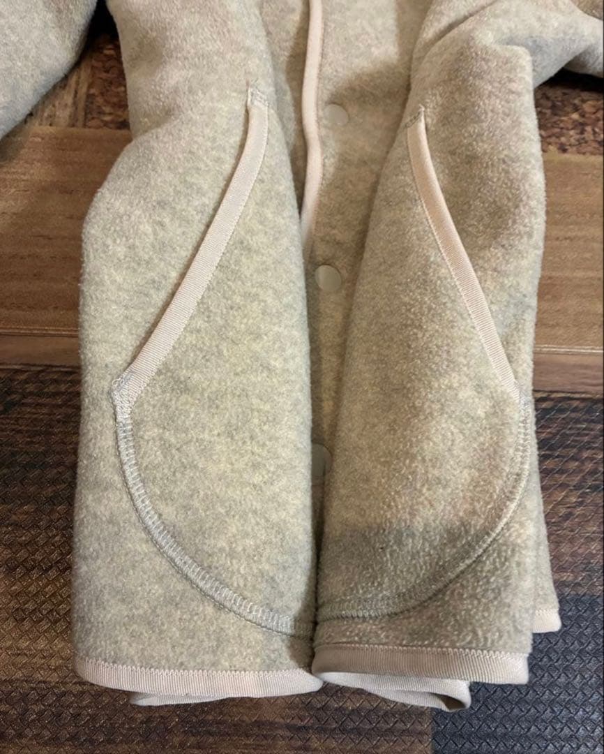 極美　DANTON ダントンフリース ノーカラー ジャケット　レディースS