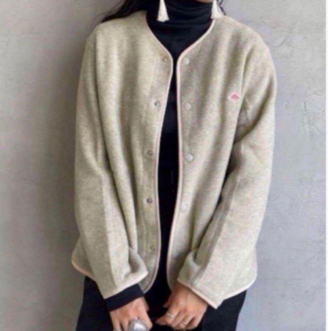 極美　DANTON ダントンフリース ノーカラー ジャケット　レディースS