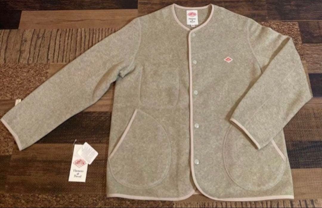 極美　DANTON ダントンフリース ノーカラー ジャケット　レディースS