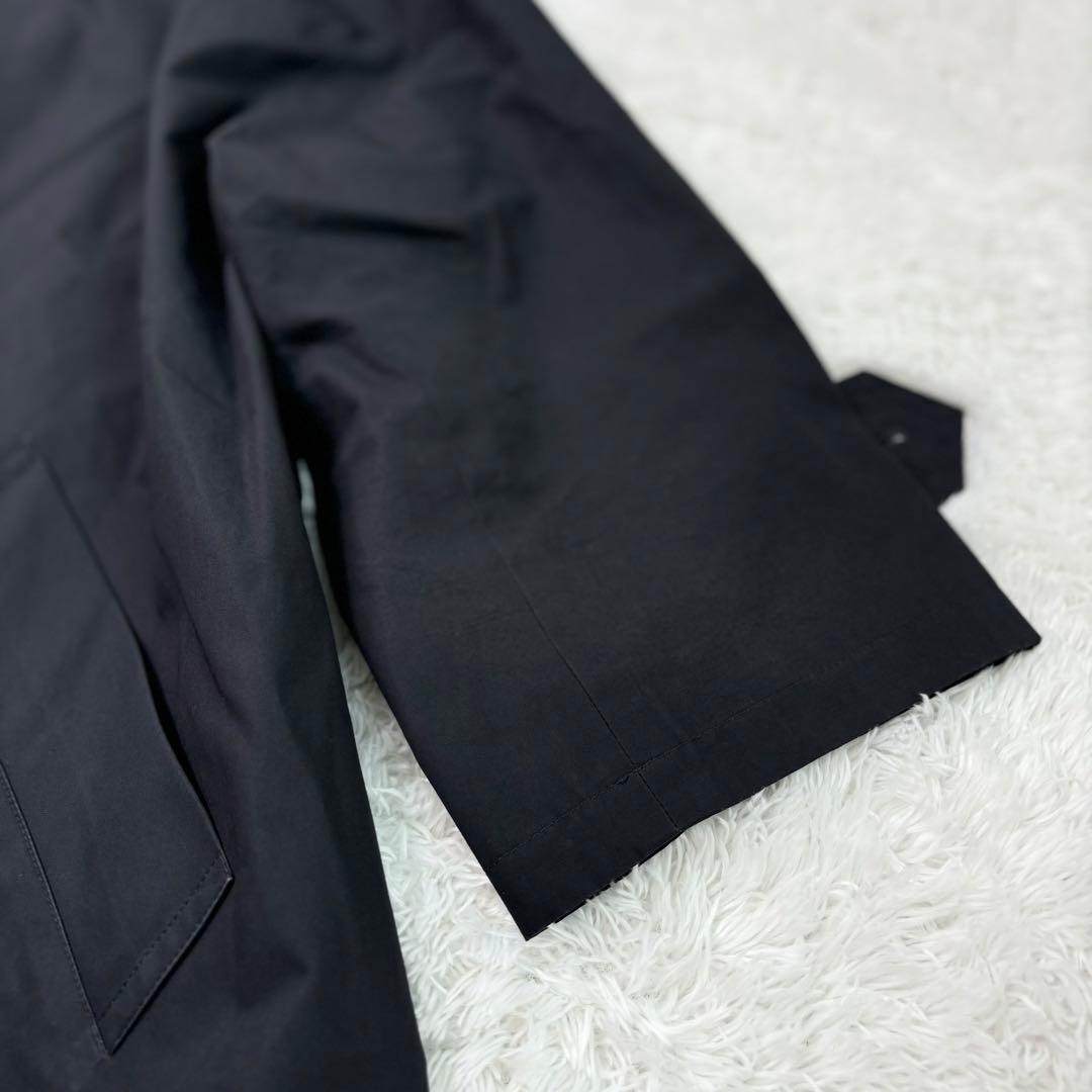 極美品✨マッキントッシュロンドン ノーカラーコート 撥水加工 ブラック 裏地総柄