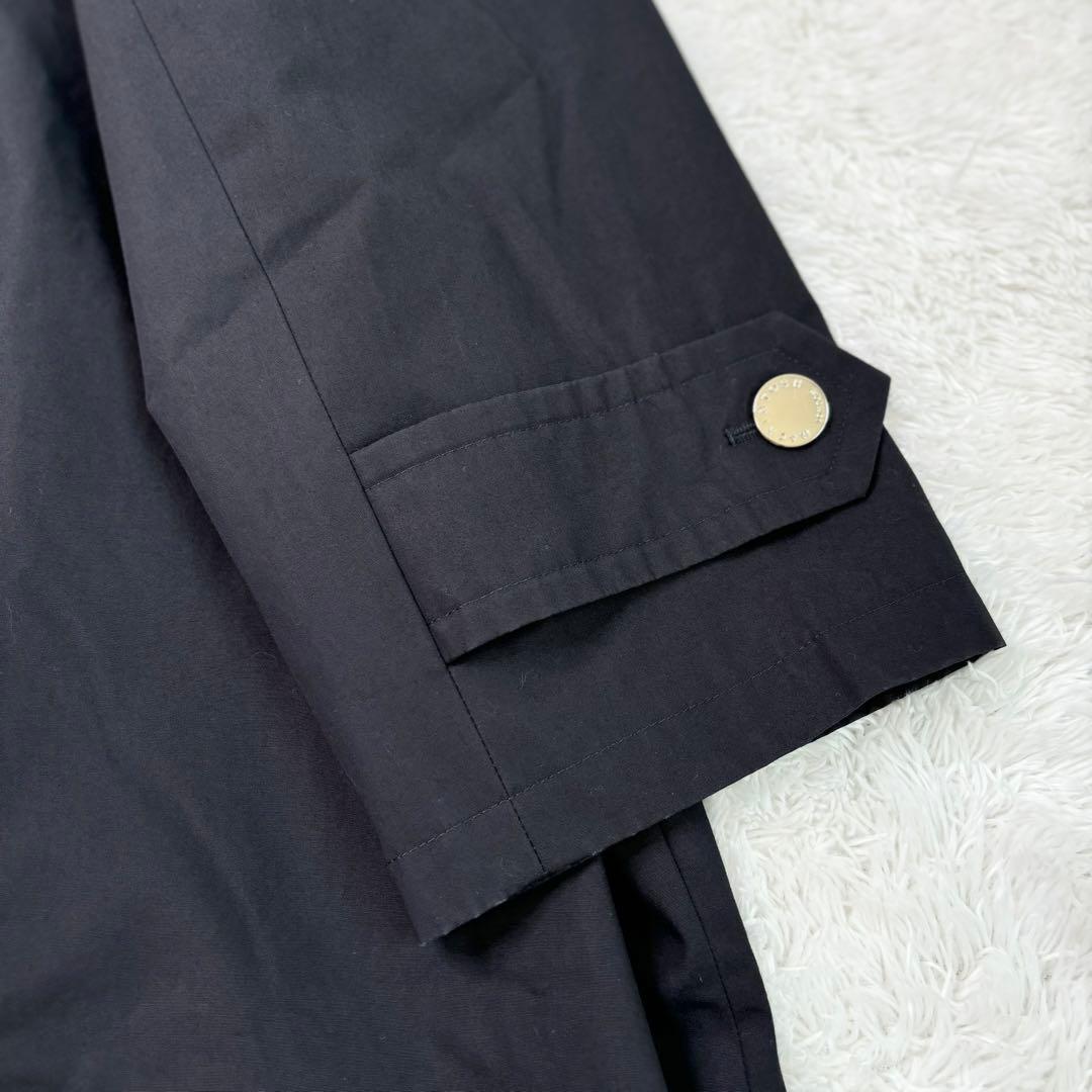 極美品✨マッキントッシュロンドン ノーカラーコート 撥水加工 ブラック 裏地総柄