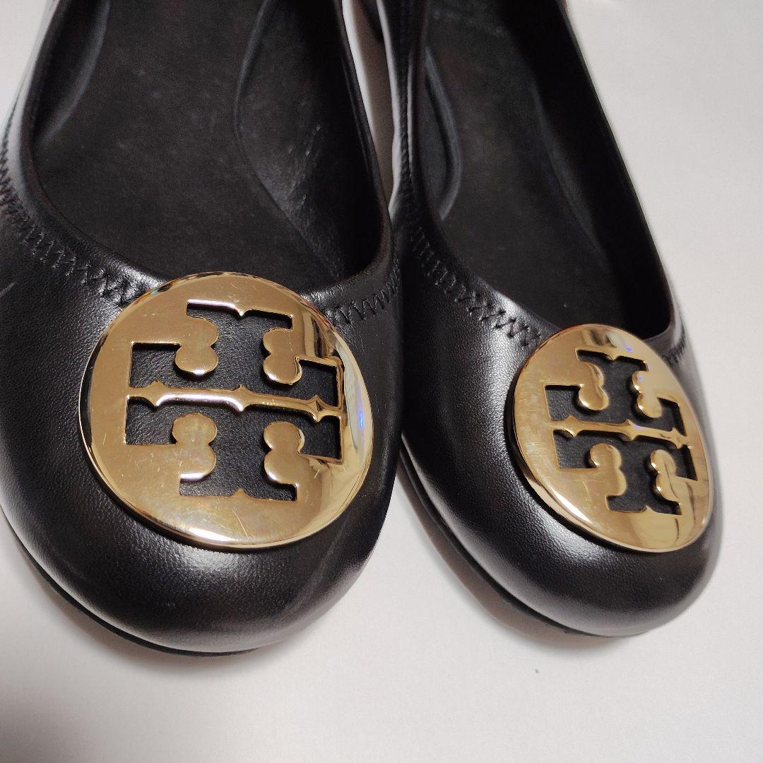 トリーバーチ １度履き 美品 黒 フラットシューズ バレエ24.5～25㎝