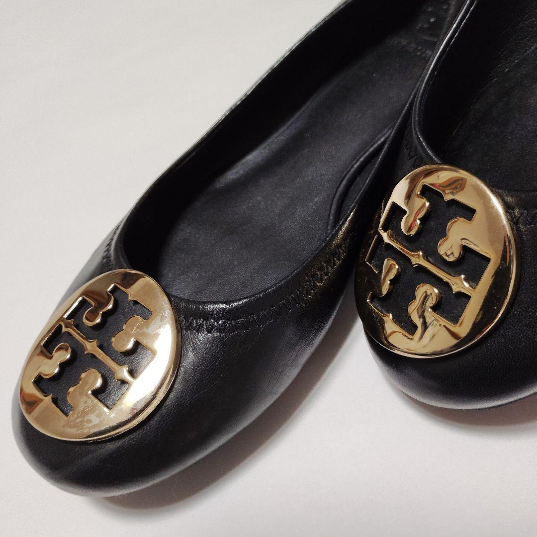 トリーバーチ １度履き 美品 黒 フラットシューズ バレエ24.5～25㎝