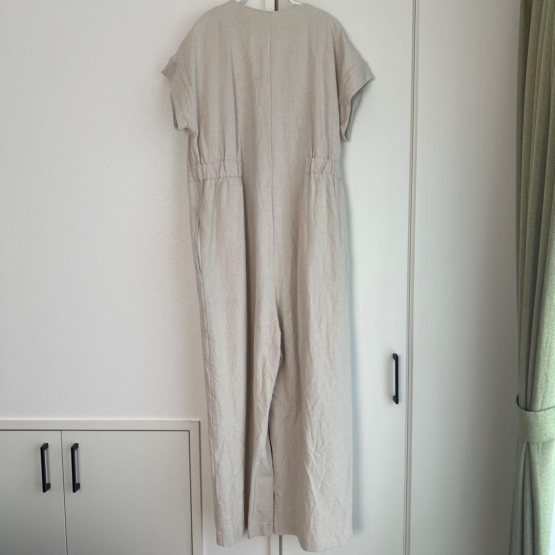 MACHATT オールインワン コットンリネン 半袖 ホワイト