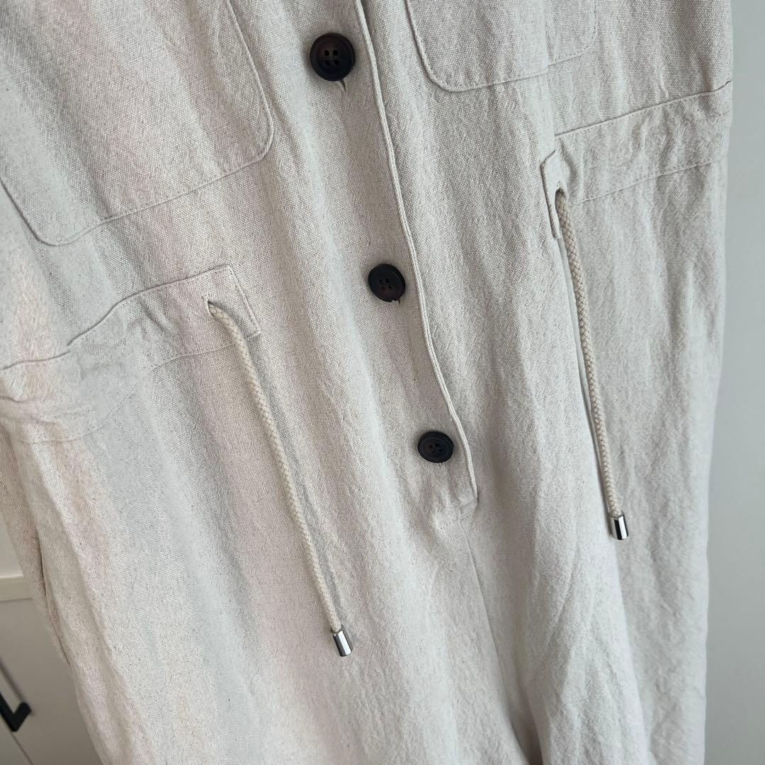 MACHATT オールインワン コットンリネン 半袖 ホワイト