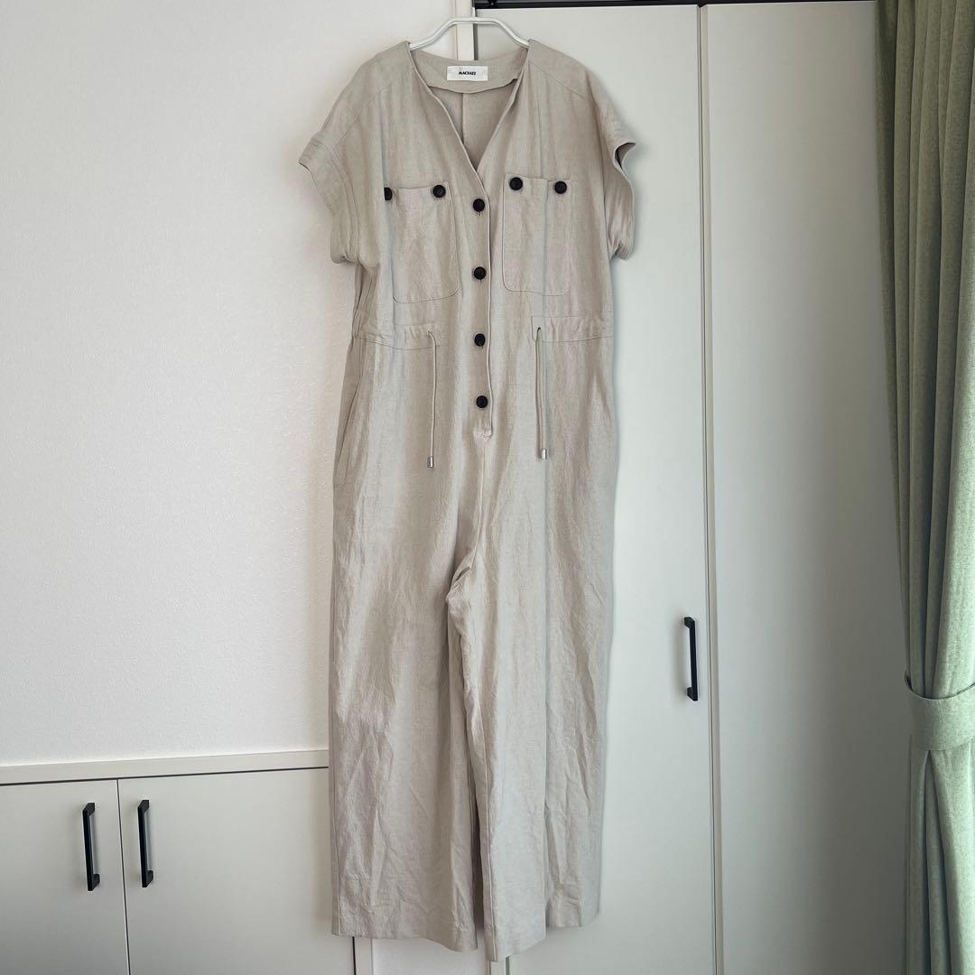 MACHATT オールインワン コットンリネン 半袖 ホワイト