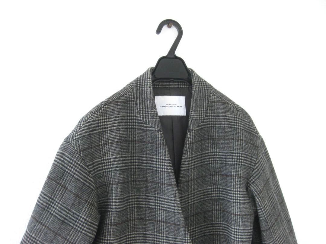 美品！ユナイテッドアローズ チェスターコート36 ロング丈 グレンチェック