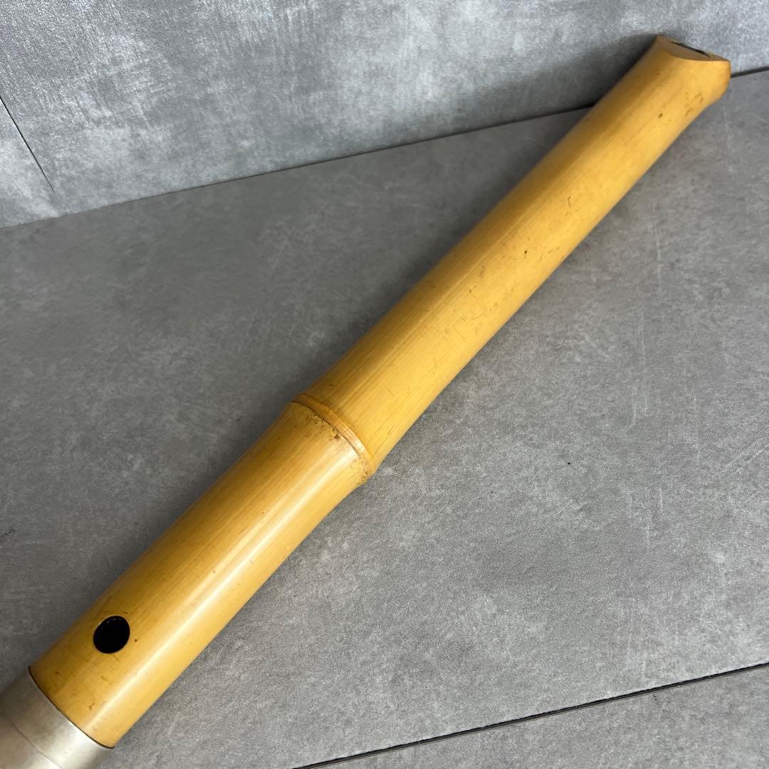 人気　尺八　琴古流　バチ型　銘あり　竹治　1印　2尺3寸　5孔　和楽器　真竹　漆