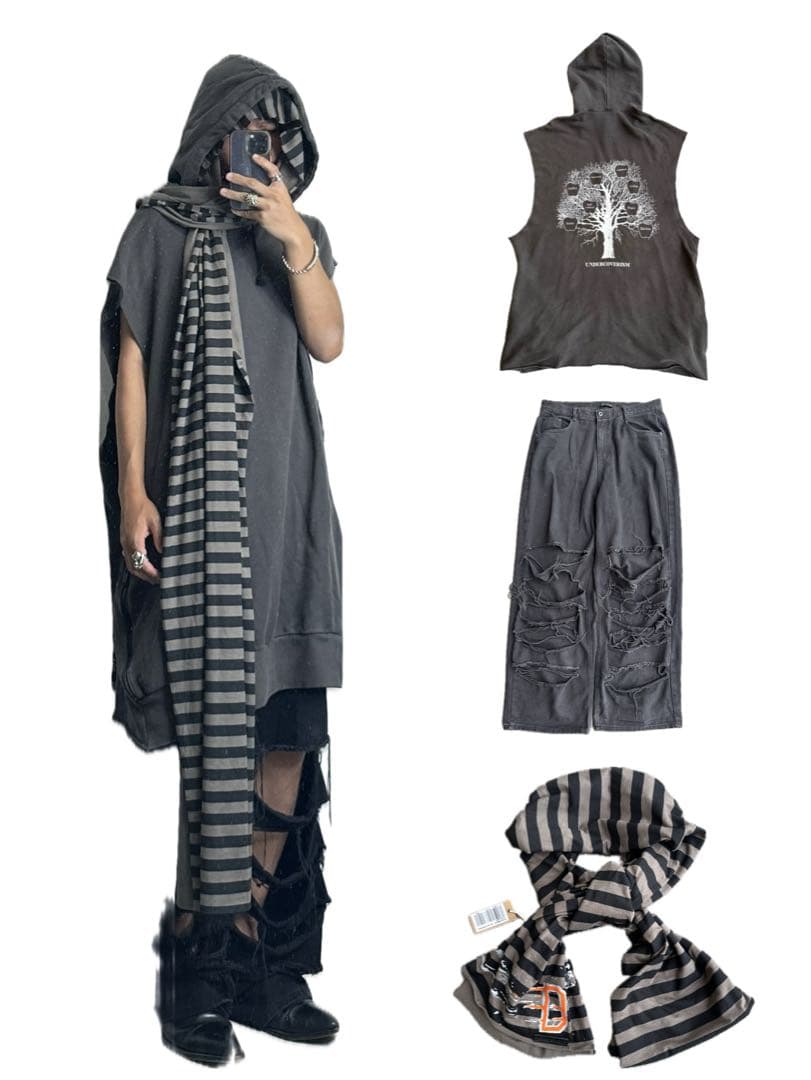 小物 \"diesel\" border pattern super big stole