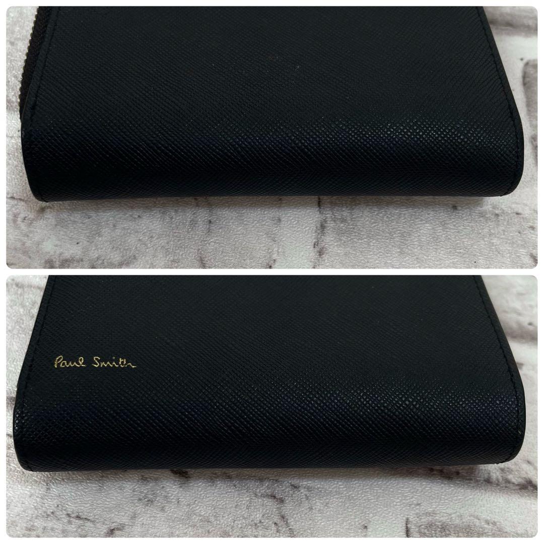 極美品✨ポールスミス　折り財布　ジップストローグレイン2　ラウンドファスナー　黒