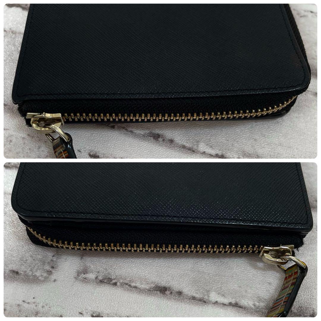極美品✨ポールスミス　折り財布　ジップストローグレイン2　ラウンドファスナー　黒