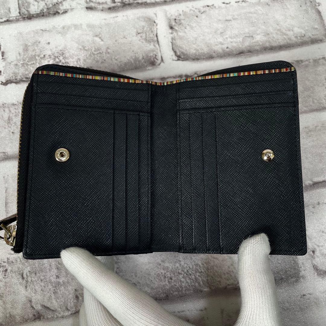 極美品✨ポールスミス　折り財布　ジップストローグレイン2　ラウンドファスナー　黒