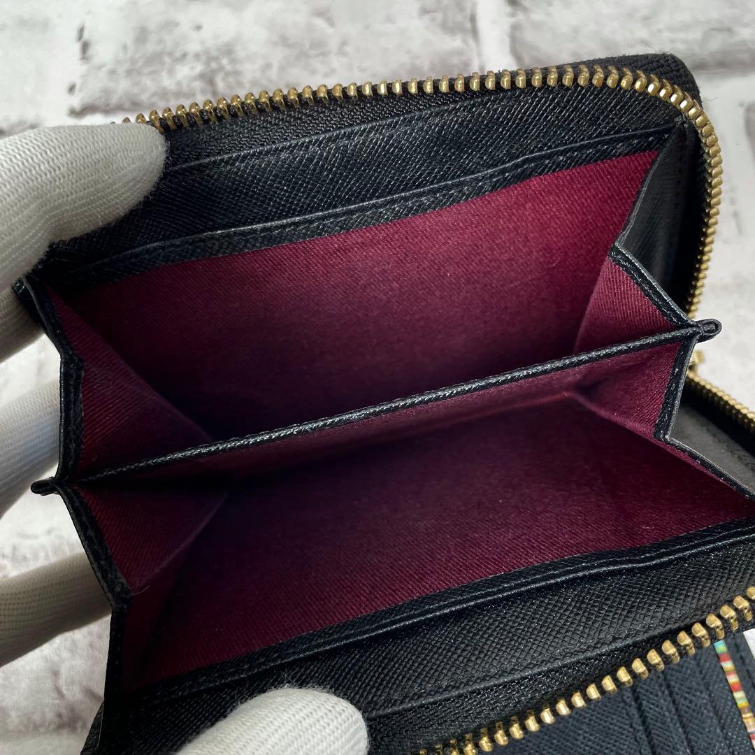 極美品✨ポールスミス　折り財布　ジップストローグレイン2　ラウンドファスナー　黒