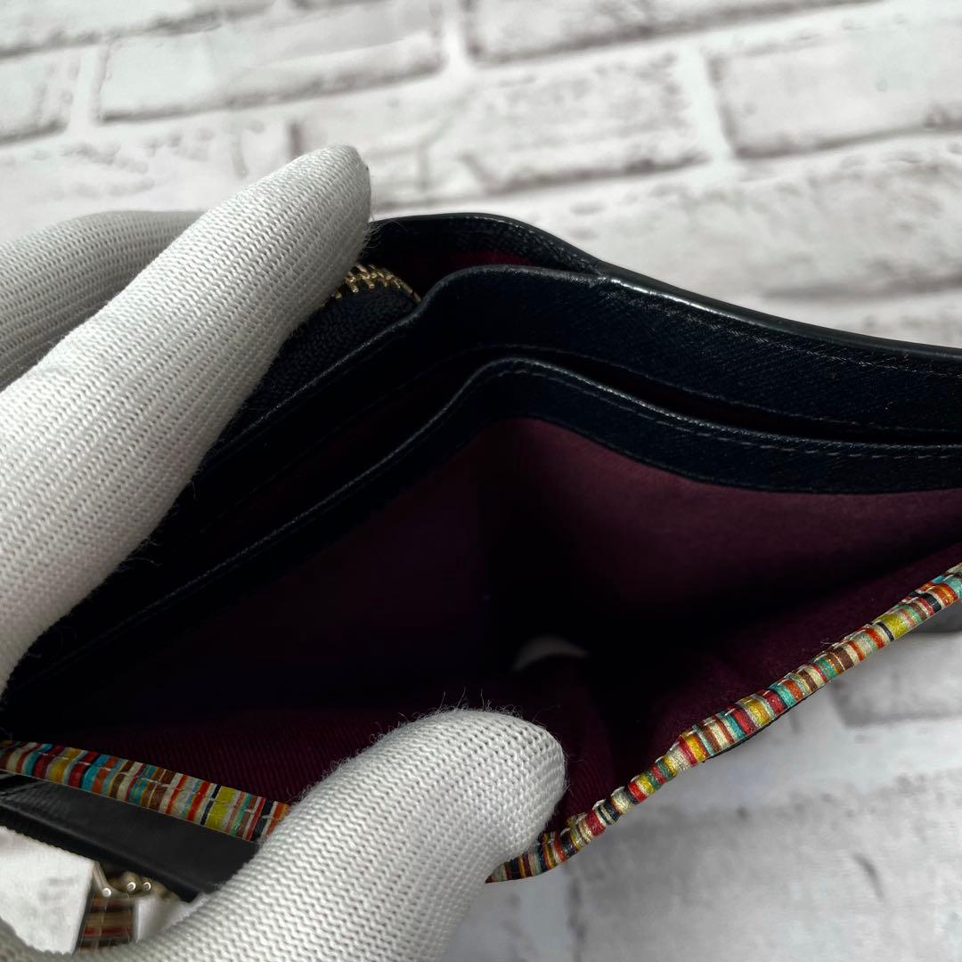 極美品✨ポールスミス　折り財布　ジップストローグレイン2　ラウンドファスナー　黒