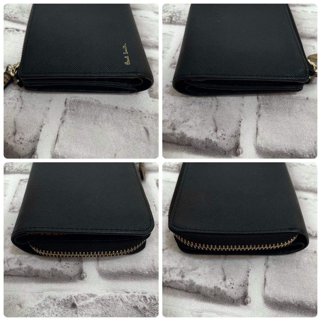 極美品✨ポールスミス　折り財布　ジップストローグレイン2　ラウンドファスナー　黒