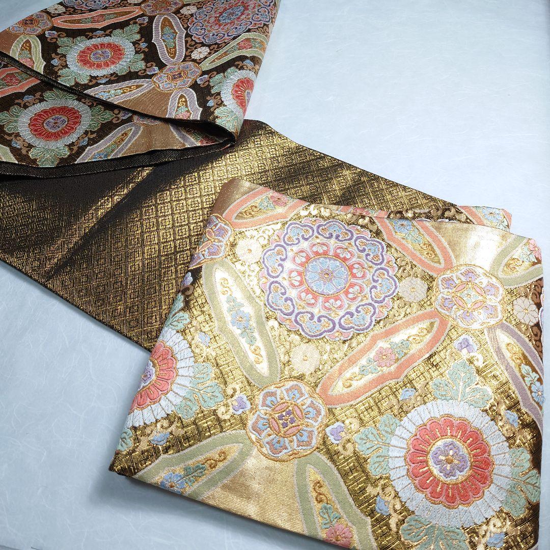 正絹 袋帯 六通柄 三越誂製 正倉院図案 高級 振袖 極上 逸品