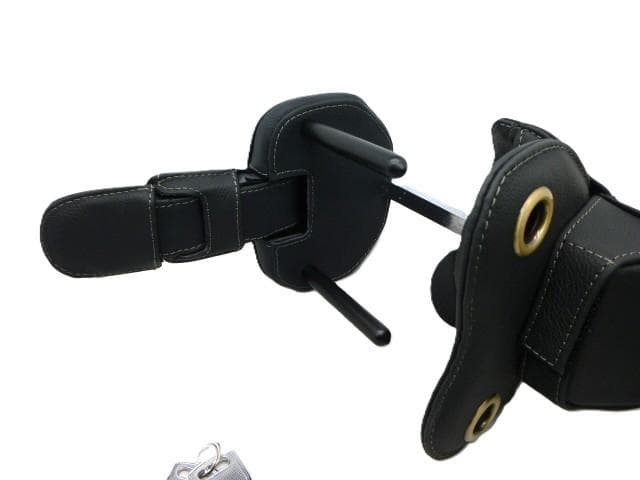 トムス ステアリングロック ハンドル固定 黒革 TOM'S ハンドルロック