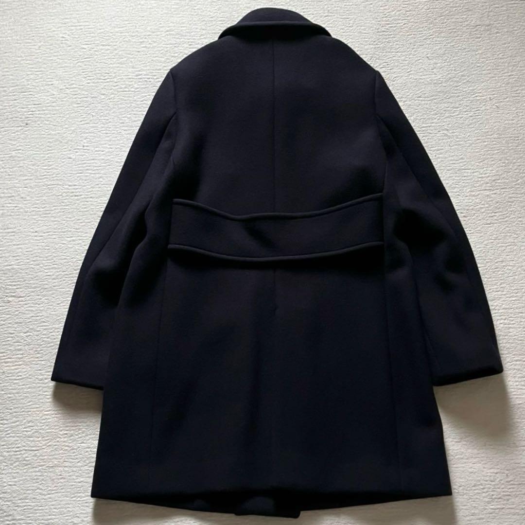 極美品 スピックアンドスパン ウール ピーコート 紺 38 ダブルブレスト