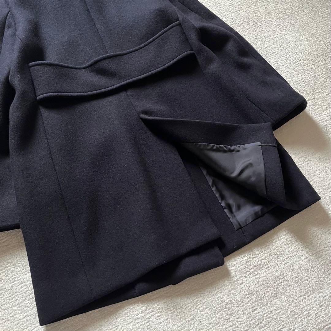 極美品 スピックアンドスパン ウール ピーコート 紺 38 ダブルブレスト