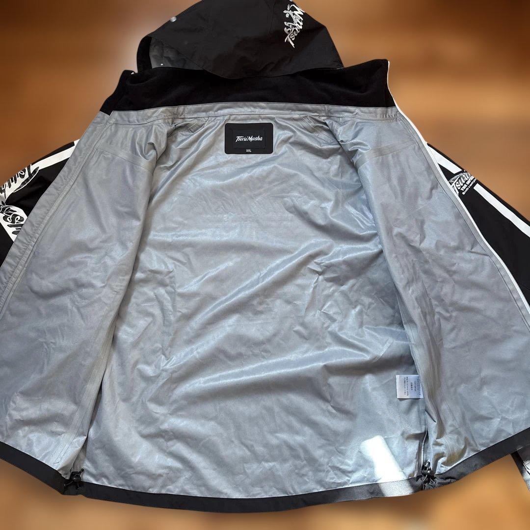 使用感少ない　釣武者　3レイヤー　サプトルストレッチレインスーツ　サンライン