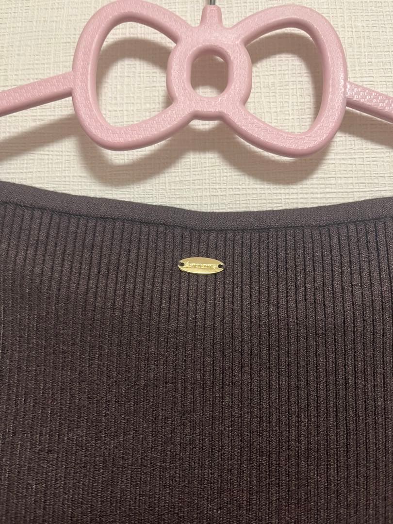 新品タグ付 anuans ボートネックイレギュラーヘムドッキングニットワンピース