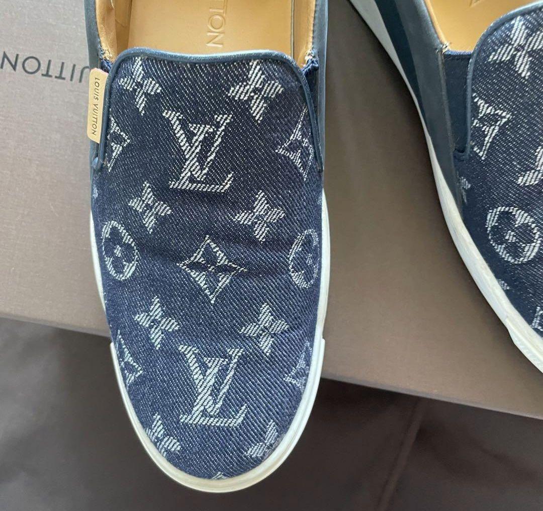 美品 ルイヴィトン スニーカー デッキシューズ 靴 37 1/2