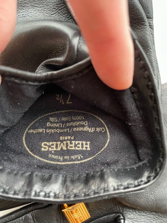 Hermès グローブ SOYA ゴールド金具