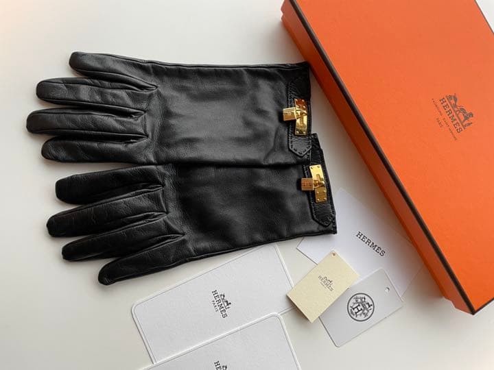 Hermès グローブ SOYA ゴールド金具