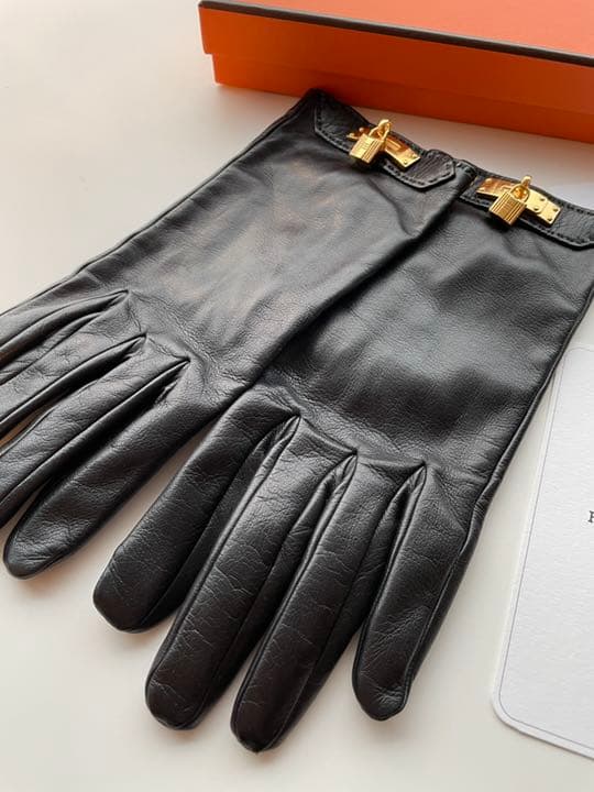 Hermès グローブ SOYA ゴールド金具