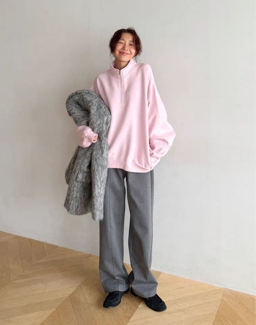 ゆてらVolume Sweat スタンドカラープルオーバー